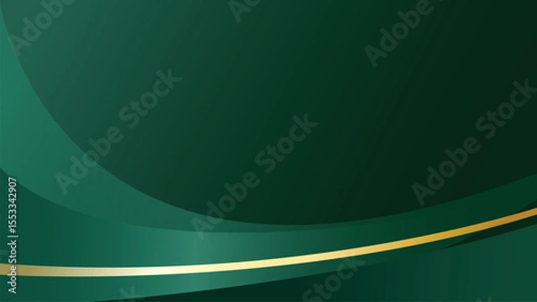 Obraz Modern emerald green abstract banner background with curve and gradient vector design