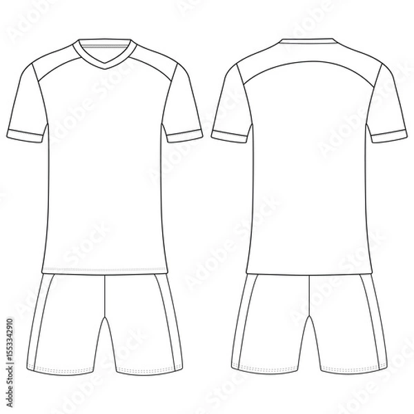 Obraz T-shirt jersey and shorts pant for template front and back VECTOR DESIGN	