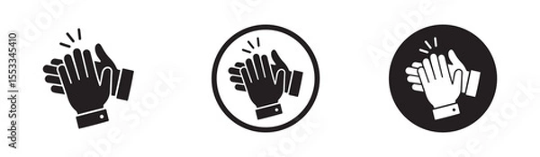Fototapeta Set of hands clapping icon. Clap symbol, victory gesture, applause. Congratulations, celebration and success. Vector illustration.