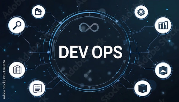 Fototapeta "DevOps CI/CD Pipeline Automation Stages for Seamless Software Integration and Deployment"

