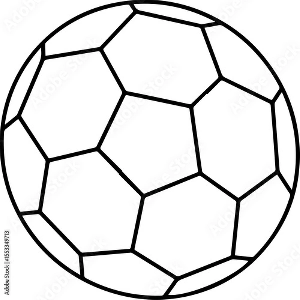 Fototapeta soccer ball sketch outline coloring book page vector illustration line art