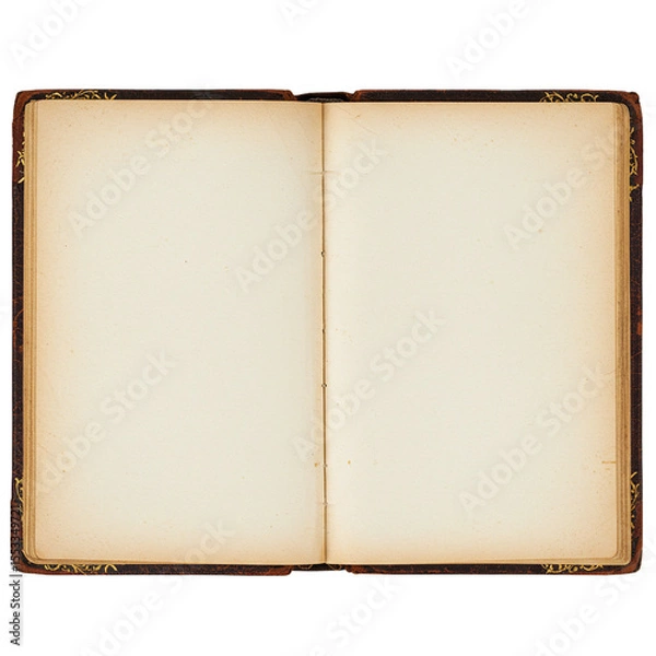 Fototapeta antique book open isolated on white background
