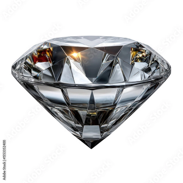 Fototapeta Brilliant diamond gem isolated on transparent background