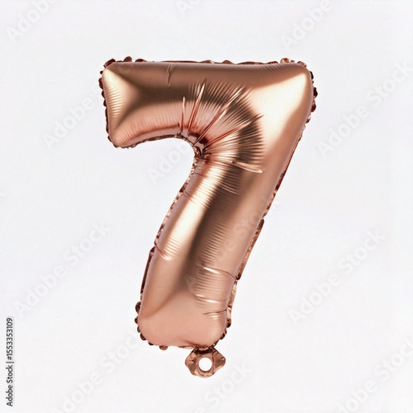 Obraz Shiny rose gold number 7 balloon