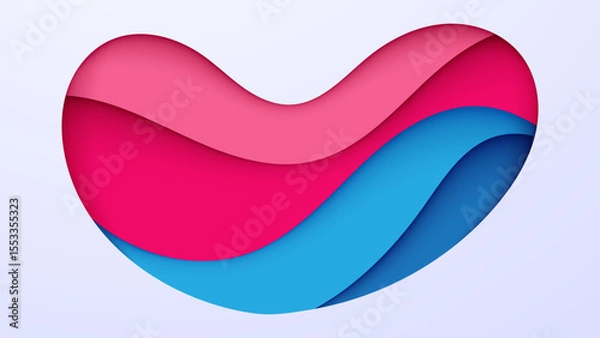 Obraz Heart Shaped Candy Vector Illustration with Glossy Lips and Romantic Pink Design