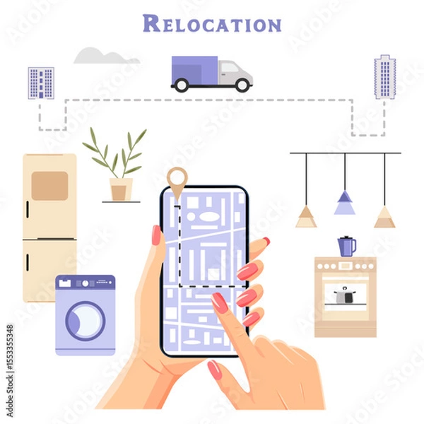 Obraz Relocation Change Residence Delivery Moving route
