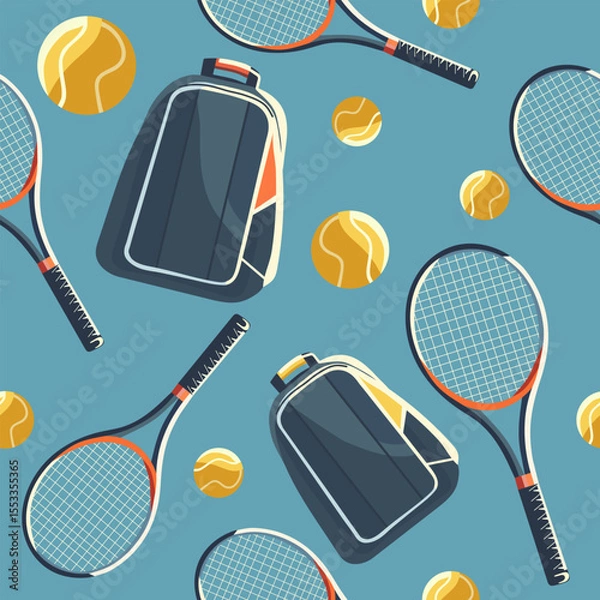 Obraz Pattern Sport Game Tennis Ball Racket Backpack