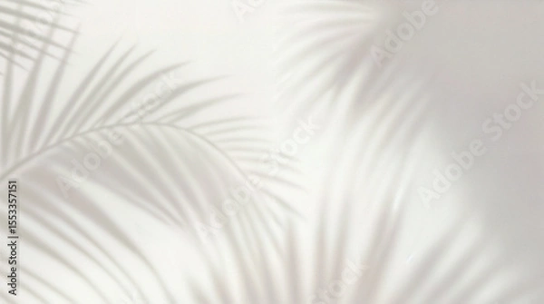 Obraz Minimal abstract light gray background for product presentation. Soft shadow and light from windows on white wall.