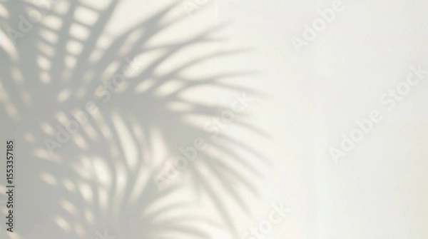 Obraz Minimal abstract light gray background for product presentation. Soft shadow and light from windows on white wall.
