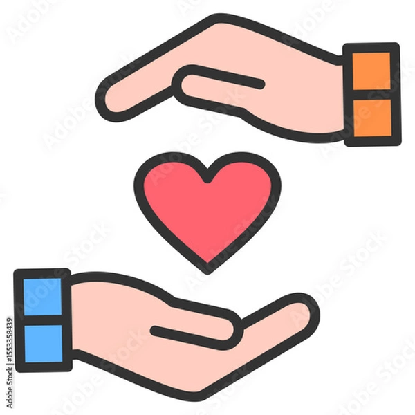 Fototapeta Helping Hands Icon Element For Design