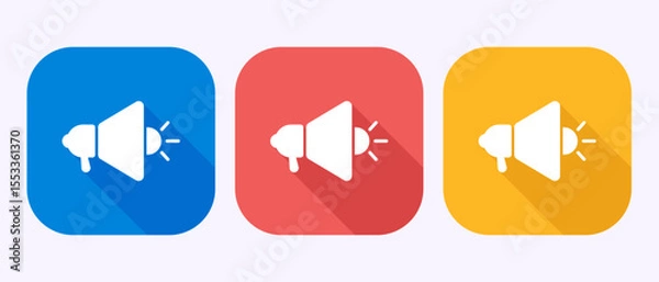 Fototapeta Megaphone icon design illustration, Loudspeaker icon, Shout announce sign in shadow button design