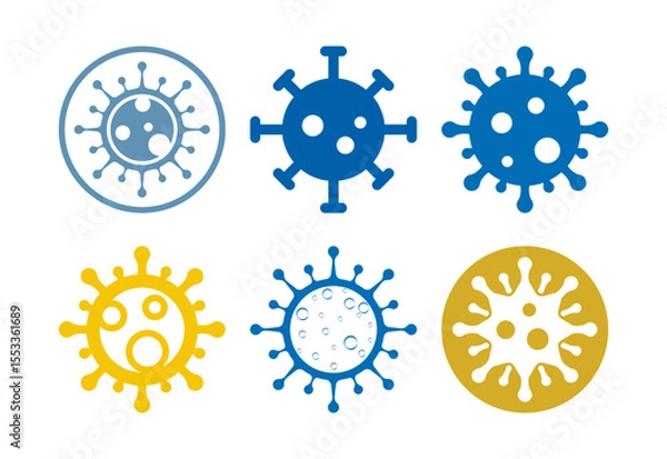 Fototapeta Virus, bacteria icons set design. Microbe bacteria sign
