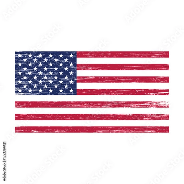 Fototapeta flag of USA with grunge texture, national symbol