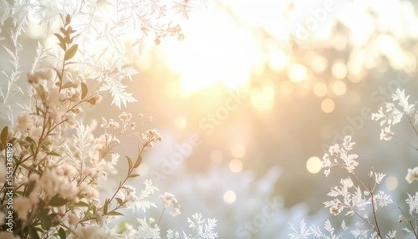 Fototapeta Soft Focus Floral Background With Warm Sunlight