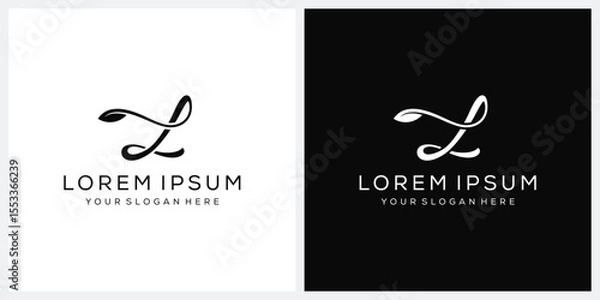 Obraz Initial letter L leaf nature logo design, for cosmetic spa salon company graphic icon vector