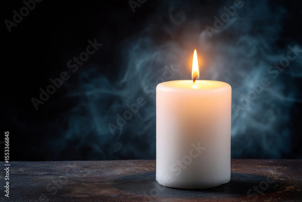 Obraz Soft candlelight illuminating dark space with gentle smoke