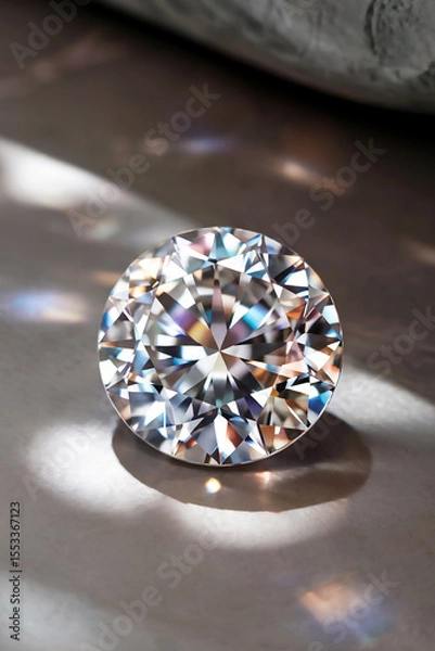 Fototapeta A dazzling diamond displaying brilliance and clarity