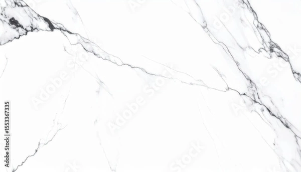 Fototapeta White Marble Texture Background With Gray Veins