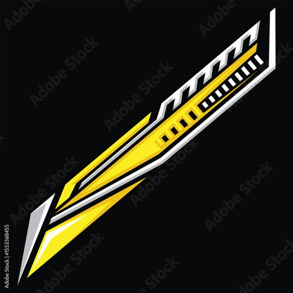 Fototapeta Racing sticker lines vector element  for motorcycle and car sticker wrap modifications