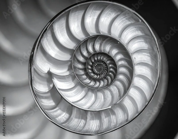 Fototapeta Abstract Black And White Spiral Shell