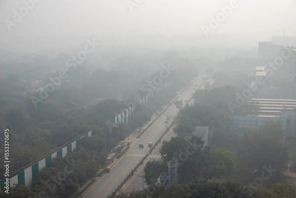 Obraz The pollution in Delhi high angle