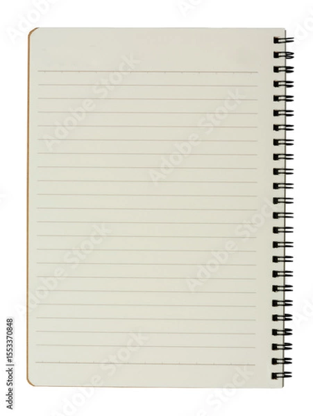 Obraz The White lined paper notebook with ring at the edge