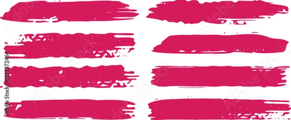 Fototapeta Set of Grunge Brush Strokes, Flat Paint Brush Thin Full Background High Detail Abstract Vector Background Set 
