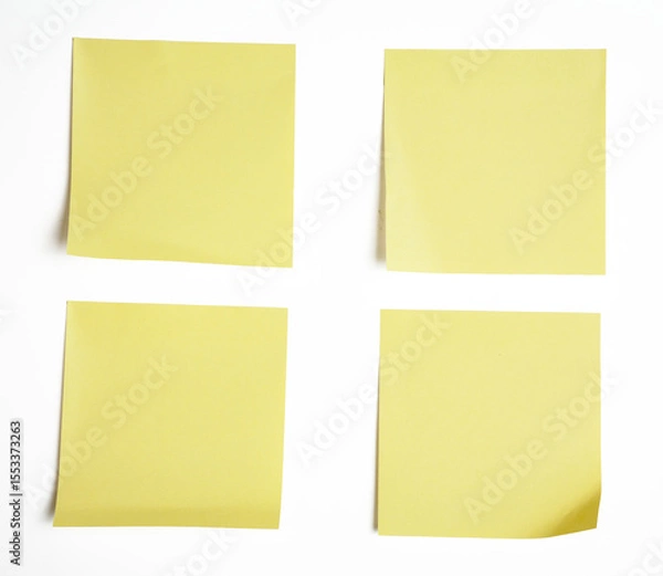 Fototapeta The Post-it notes for writing messages isolate on white