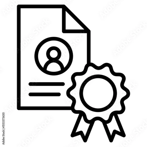 Fototapeta Certificate Icon Element For Design