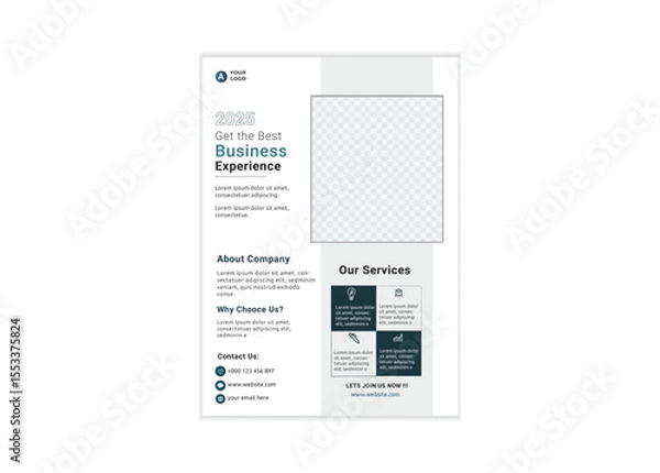 Obraz Corporate business cover and back page a4 flyer design template for print
