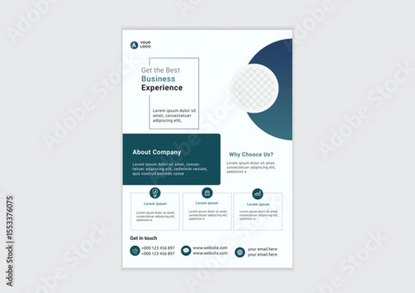 Obraz Corporate business cover and back page a4 flyer design template for print