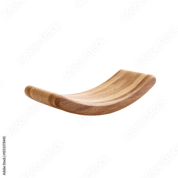 Fototapeta Elegant Wooden Object with Curved Design for Modern Home Decor or Eco-Friendly Lifestyle in Minimalist Aesthetic on transparent background