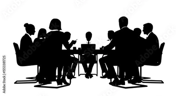 Obraz Diverse Group of Professionals Engaged in a Collaborative Business Meeting Around a Table Discussing Strategy and Planning