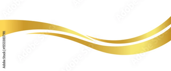 Fototapeta gold wave curve, golden wave corner shape for element, stripes ribbon golden graphic, striped gold