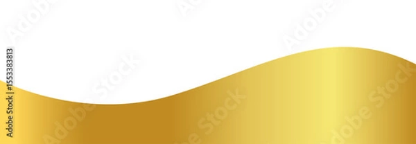 Fototapeta gold wave gradient for banner, golden wavy shape, gold wave curve on white background, golden wave corner shape for banner, stripes ribbon golden graphic, striped gold gradient luxury