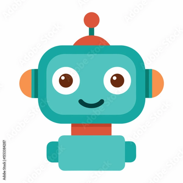Fototapeta cute-robot-head---vector-illustration