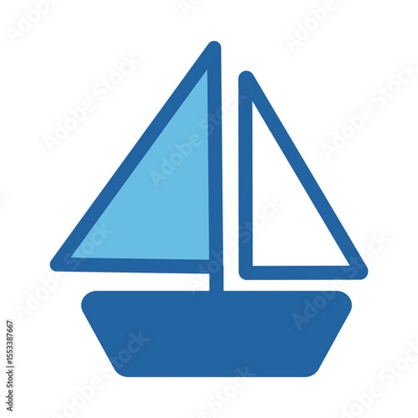 Fototapeta シンプルなヨットのアイコン（カラー）