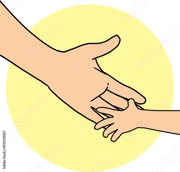 Fototapeta Reaching Out Love and Care Between Generations. Ideal for themes like parenting, family care, emotional support, child safety, and human connection. Symbolizing love, protection, guidance, and trust.