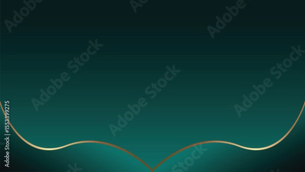 Obraz Luxury emerald green abstract border background with curve, gradient, and copy space. Vector illustration