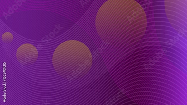 Fototapeta Wave form purple mesh background with yellow circles