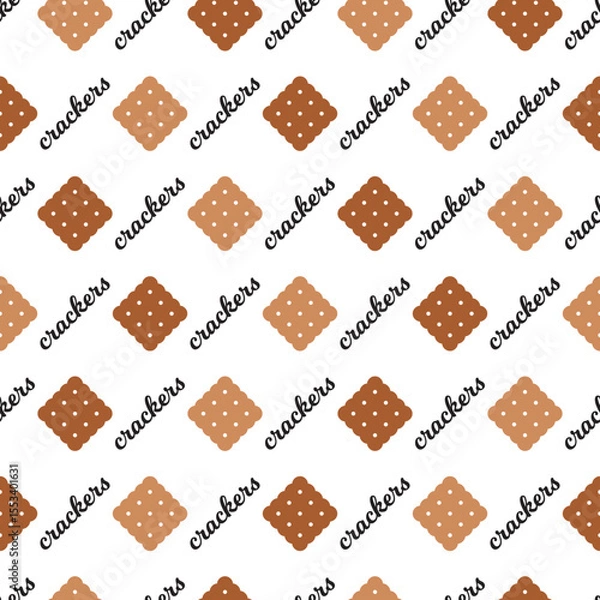 Fototapeta Tasty Tiles Crispy Cracker Silhouettes Pattern. Perfect for kitchen linens, food packaging, or any culinary project, this pattern brings a touch of whimsy and taste to your creations.