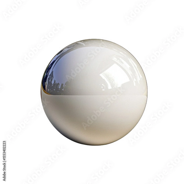 Fototapeta Smooth Reflective Sphere with Glossy Surface and Subtle Shadows, Ideal for Abstract and Minimalist Designs transparent background