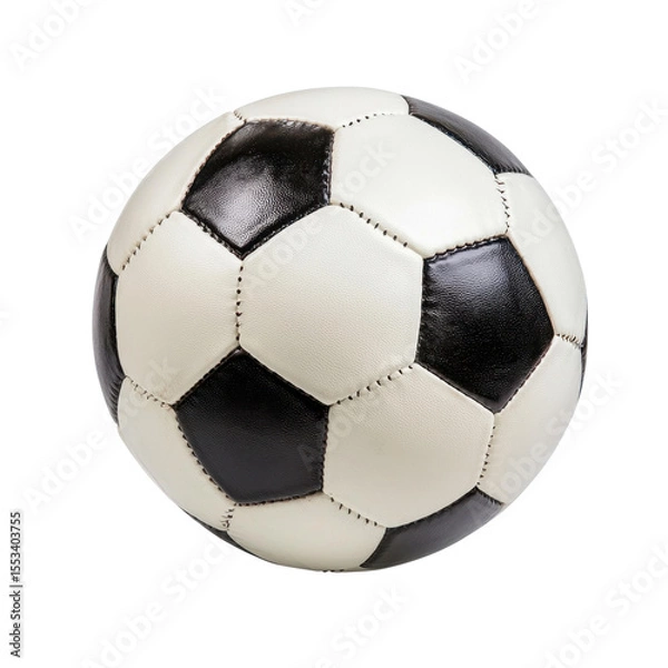 Fototapeta Classic black and white soccer ball isolated on a white background perfect for sports and recreational activities transparent background