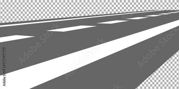 Fototapeta Winding road. Journey traffic curved highway. Road to horizon in perspective. Winding asphalt empty line isolated vector concept.