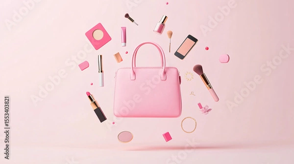 Fototapeta Stylish Womens Handbag Suspended in Mid Air Showcasing Modern Design and Elegance Perfect for Fashion Lovers Seeking Unique Accessories to Complement Their Outfits