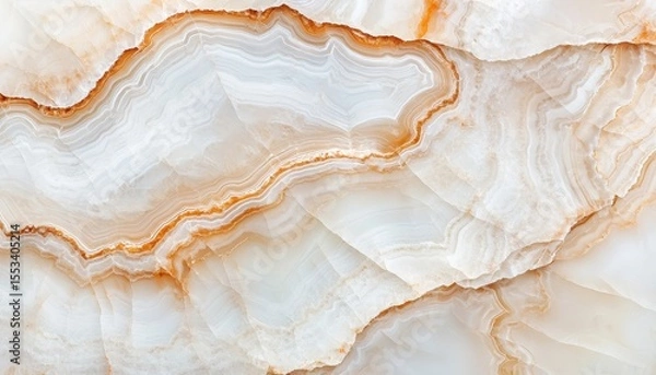 Fototapeta Natural Marble Texture with Soft White and Orange Patterns