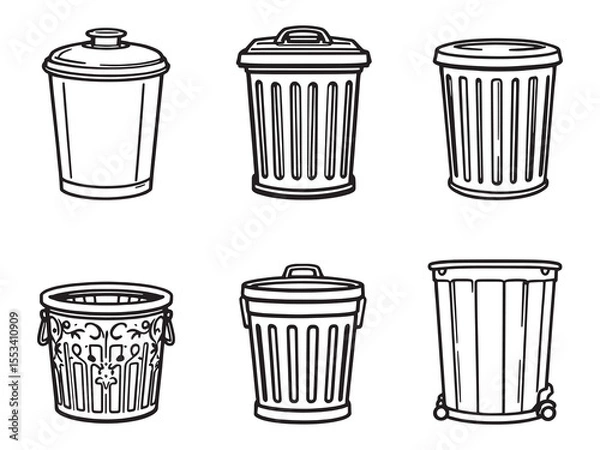 Obraz Minimalist Trash Bin Vector Drawing