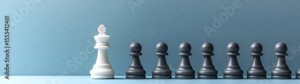Obraz Strategic chess move indoor setting photography minimalist background close-up focus concept of determination
