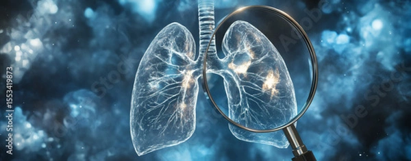 Obraz A magnified view of a lung cell with visible genetic mutations