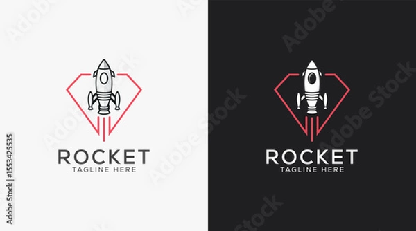 Fototapeta Modern Rocket Logo design template. Rocket illustration vector icon